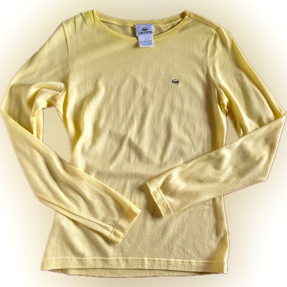 Lacoste Long Sleeve Light Yellow Tee
